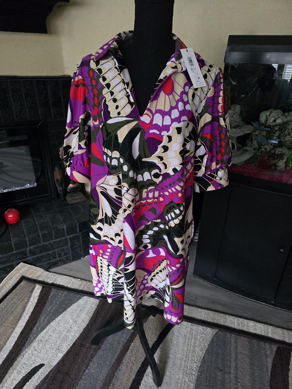 Jude Connally Emerson Style Purple and Pink Floral-Print Dress